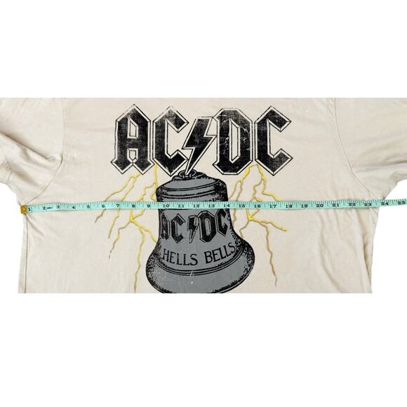 ACDC Cream/Black Back in Black T-Shirt Mens Size L - Picture 4 of 6